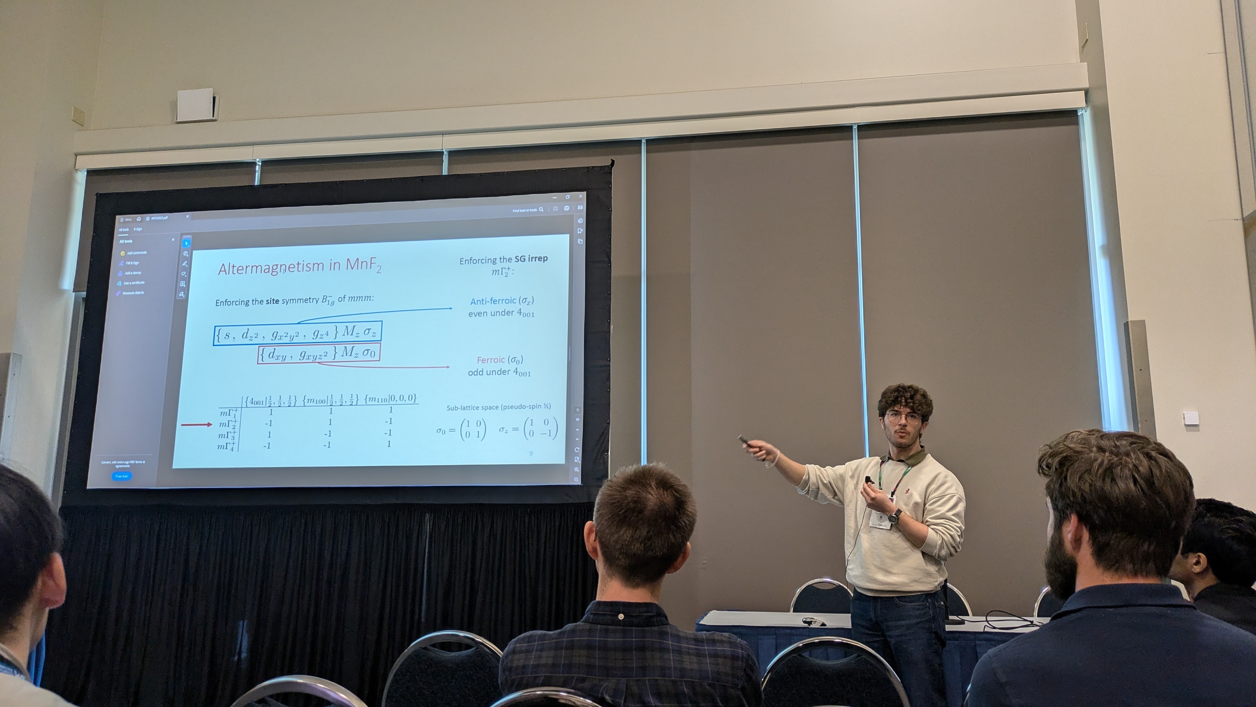 Me presenting at March Meeting 2025